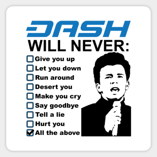 DASH Digital Cash Will Never: Sticker